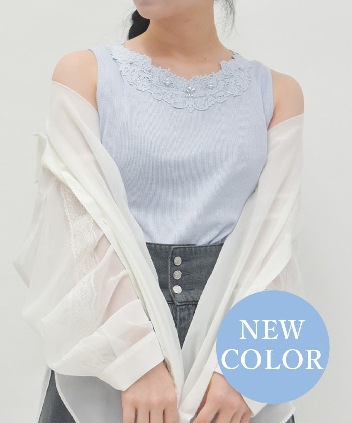 Quick-Dry Flower Lace Tank Top