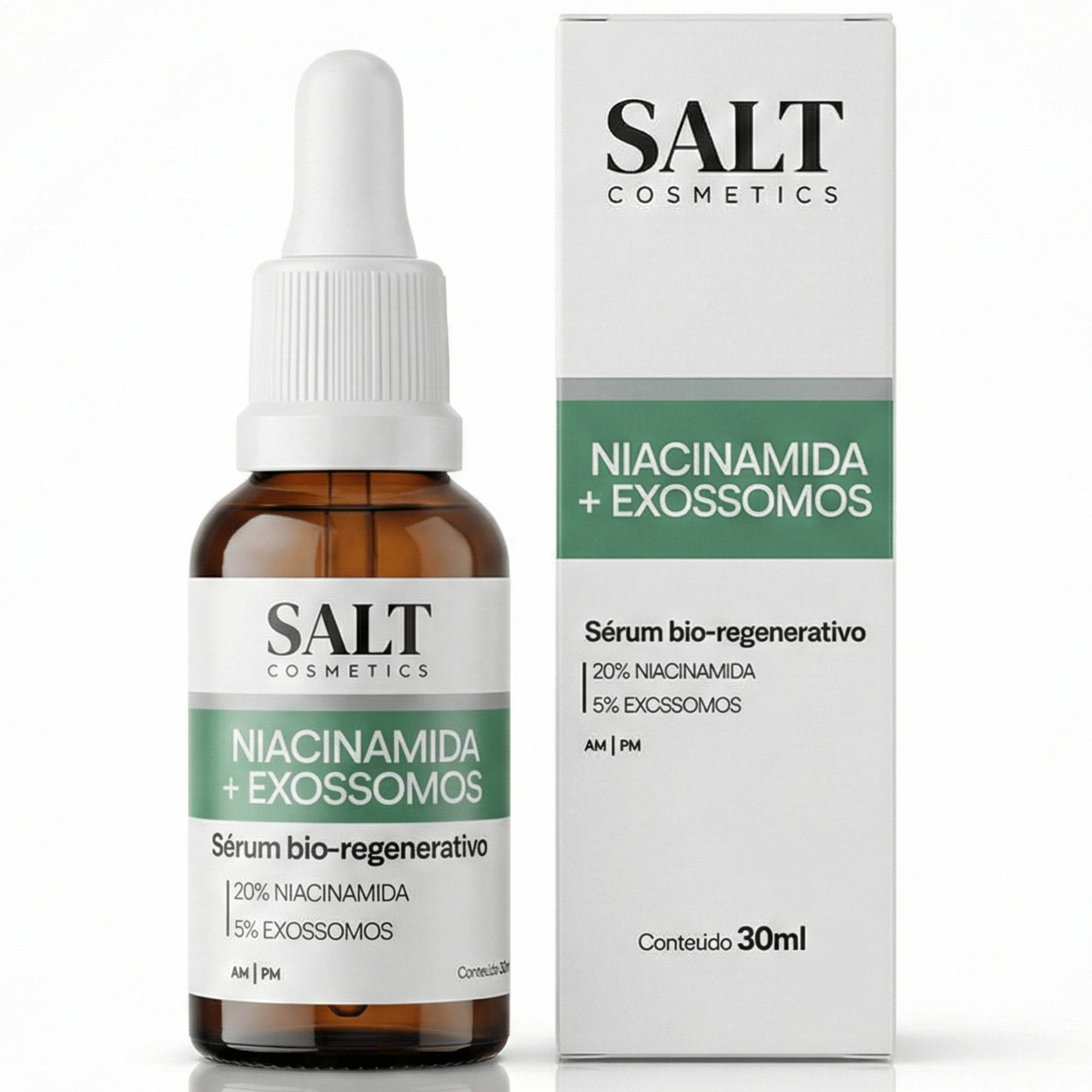 Sérum Niacinamida + Exossomos 30ml – Bio-Regenerativo com Peptídeos para Renovação da Pele – Salt Cosmetics