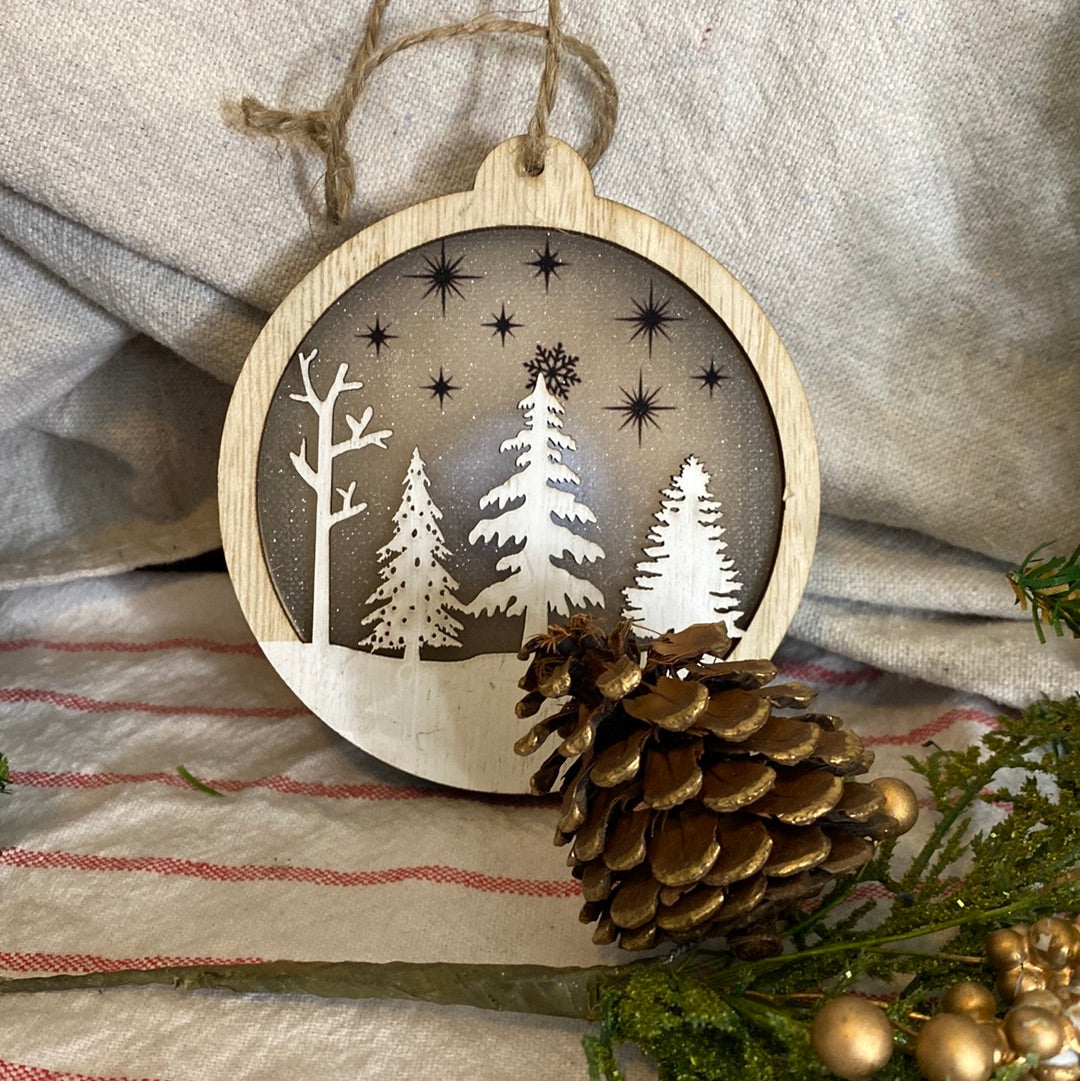 Cork Light Up Snow Globe Ornament