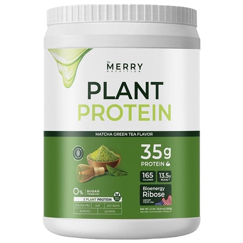 The Merry Plant Protein Matcha Green Tea 1050g. เดอะเมอร์รี่แพลนท์โปรตีนมัทฉะกรีนที 1050กรัม