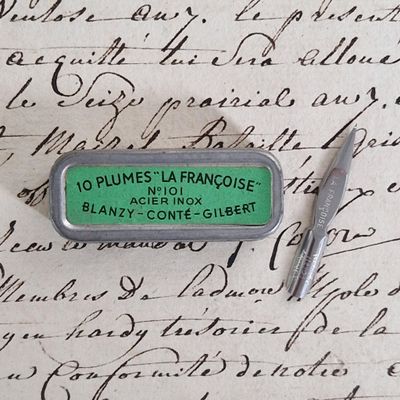 Mini boîte de 10 plumes « La Française n°101 », Blanzy
