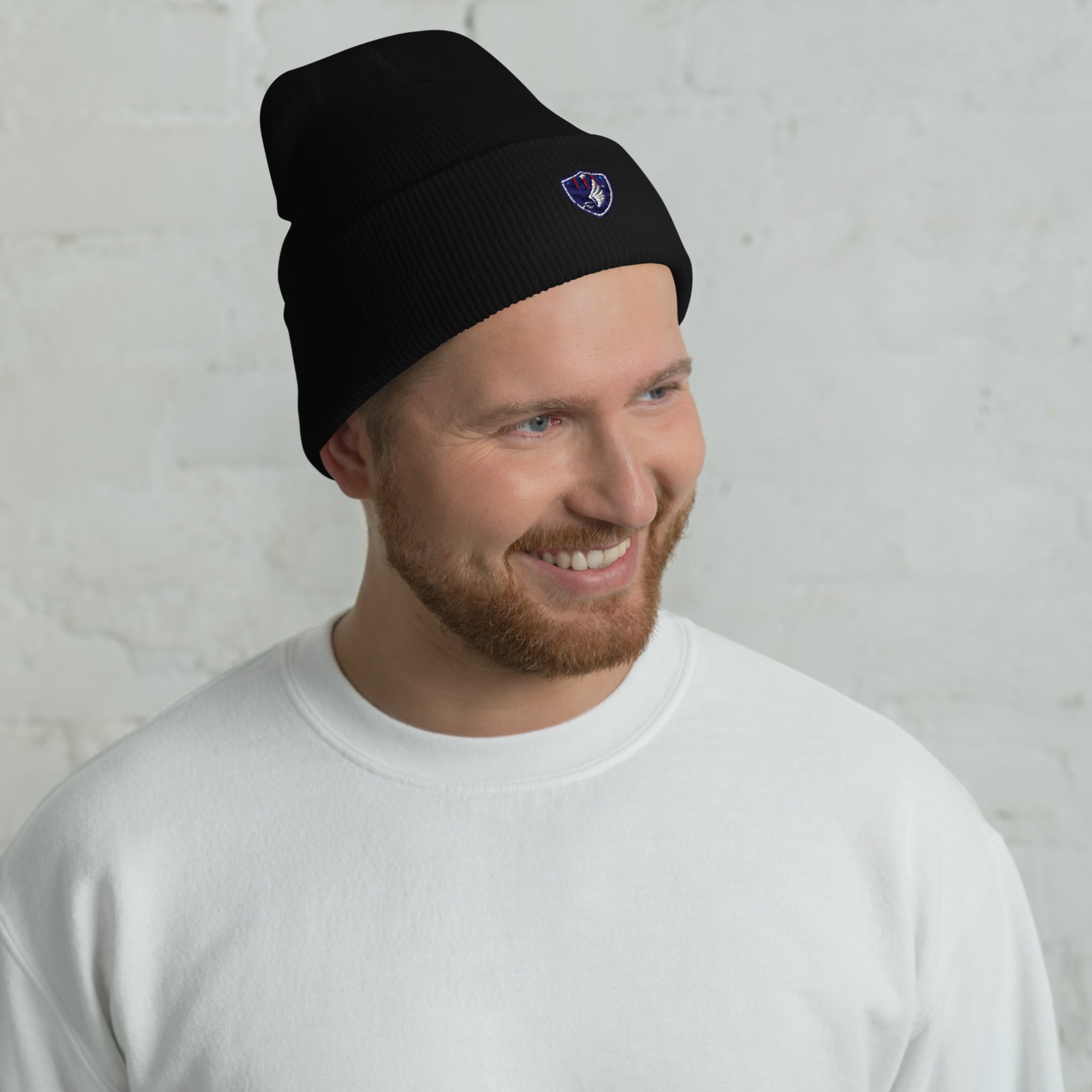 Cuffed Beanie Eagle & Stripes