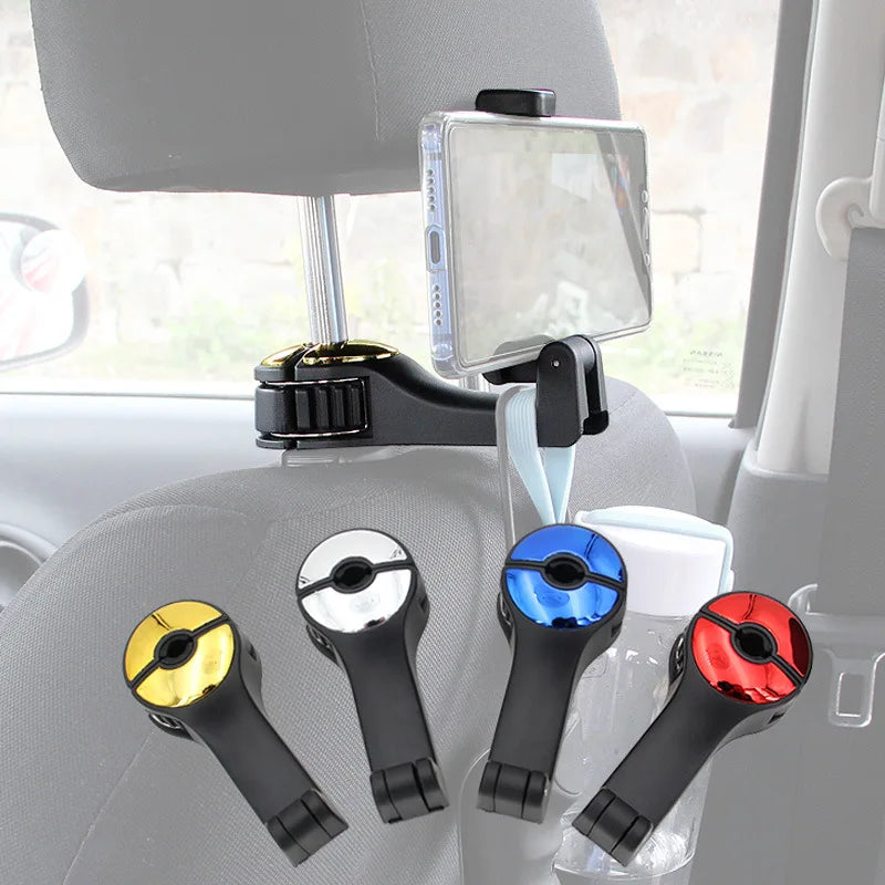 2 in 1 Car Headrest Hook with Phone Holder
